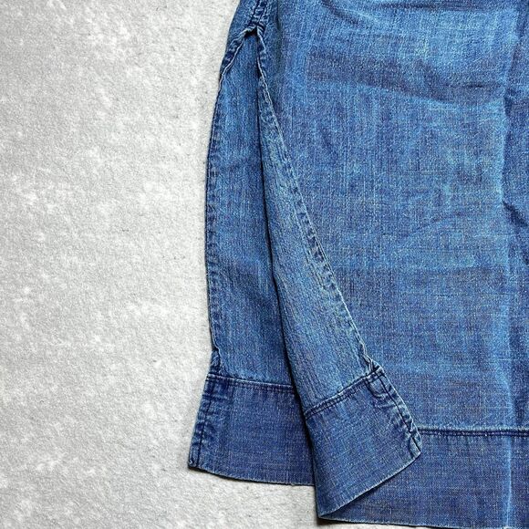 Aritzia Wilfred Gabrielle Skirt Size 2XS Blue Midi Linen Blend Denim Pockets - Picture 5 of 12